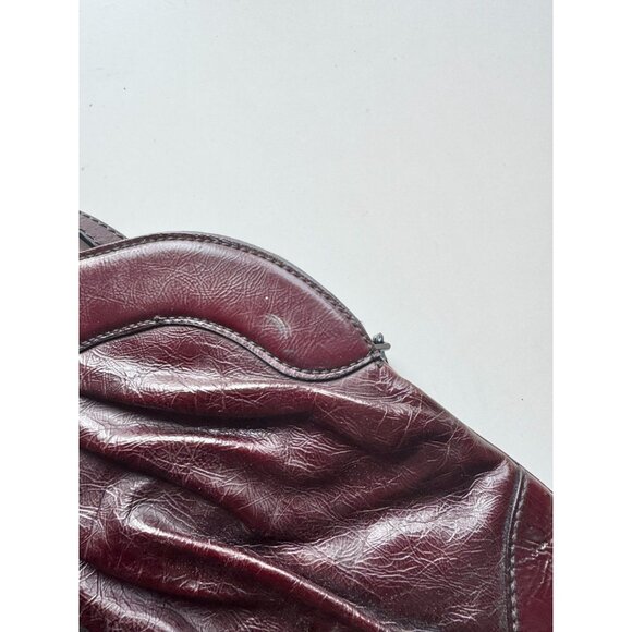 ALEXANDER MCQUEEN Oxblood Maroon Patent Leather Shoulder Bag Purse - Picture 10 of 16
